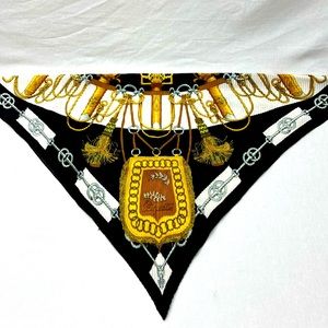 Hermès Cliquetis Pattern Silk Scarf 35” x 46” swords ropes